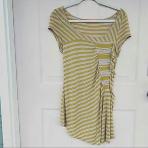 Cartonnier Yellow and Tan Striped Top from Anthro